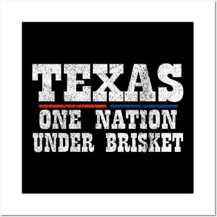 Texas - One Nation Under Brisket BBQ Posters and Art